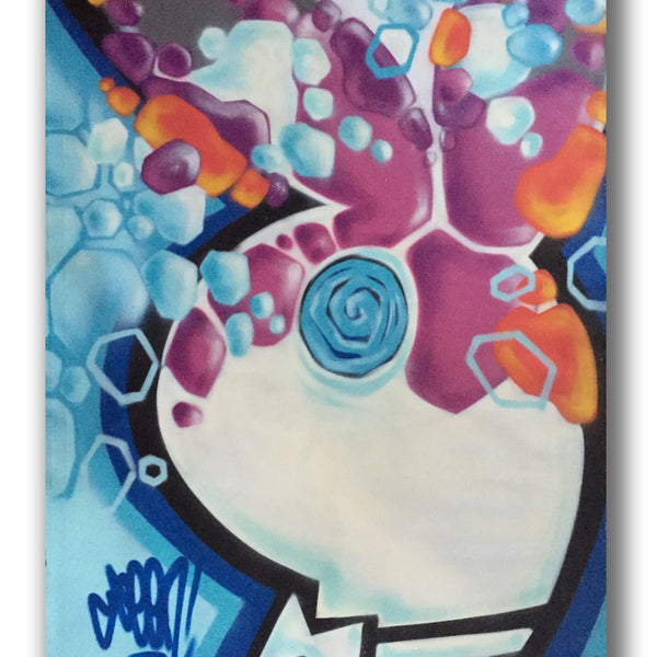 GRAFFITI ARTIST SEEN  -  "Playboy"  Aerosol on  Canvas
