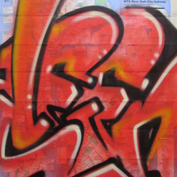 GRAFFITI ARTIST SEEN -  "Full SEEN Red" NYC Map