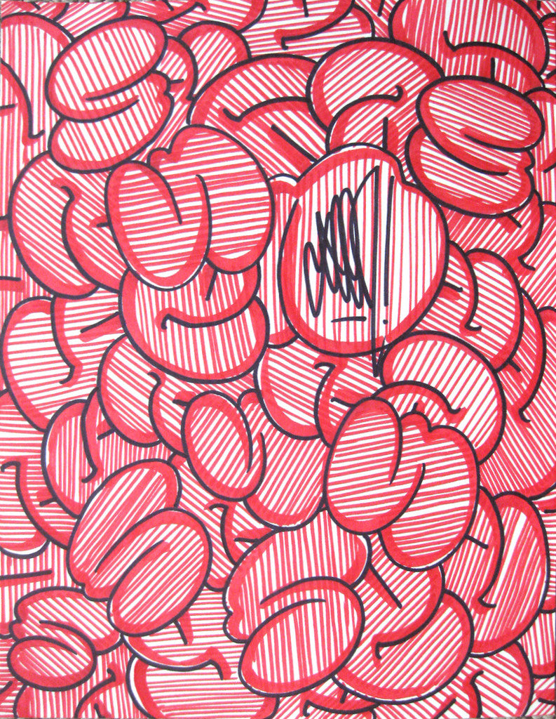 GRAFFITI ARTIST SEEN - Bubble S'SS Red- Drawing