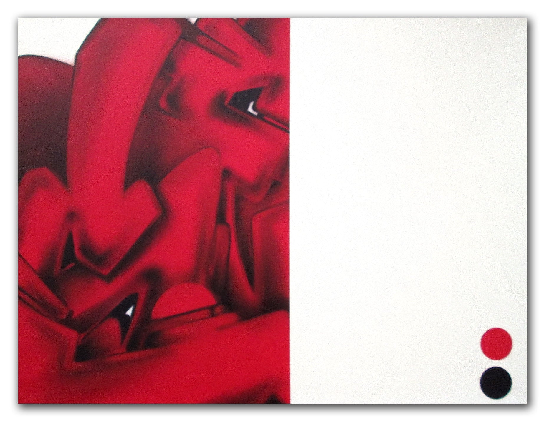 GRAFFITI ARTIST SEEN  -  "RED S"  Aerosol on  Linen