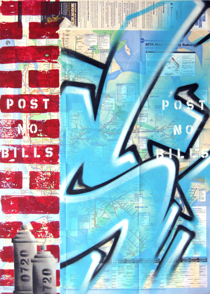 GRAFFITI ARTIST SEEN -  "Post No Bills- Subway" NYC Map
