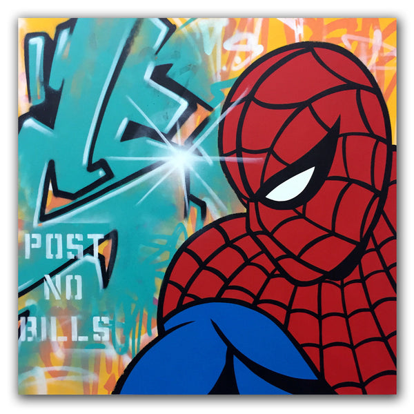 GRAFFITI ARTIST SEEN  -  "SPIDERMAN"  Aerosol on  Canvas