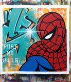 GRAFFITI ARTIST SEEN  -  "SPIDERMAN"  Aerosol on  Canvas