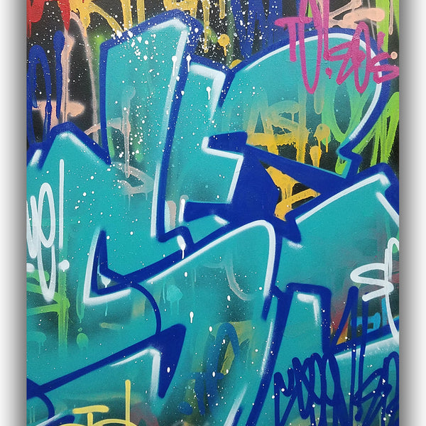 GRAFFITI ARTIST SEEN  -  "Scribble SE"  Aerosol on  Canvas