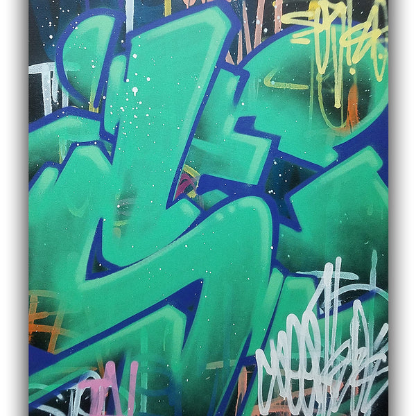 GRAFFITI ARTIST SEEN  -  "Scribble SE"  Aerosol on  Canvas