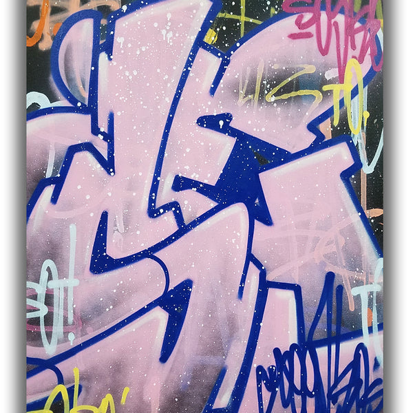 GRAFFITI ARTIST SEEN  -  "Scribble SE"  Aerosol on  Canvas