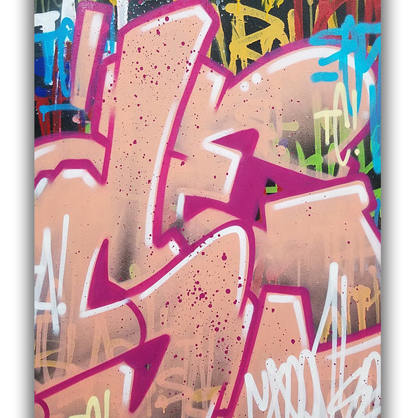GRAFFITI ARTIST SEEN  -  "Scribble SE"  Aerosol on  Canvas