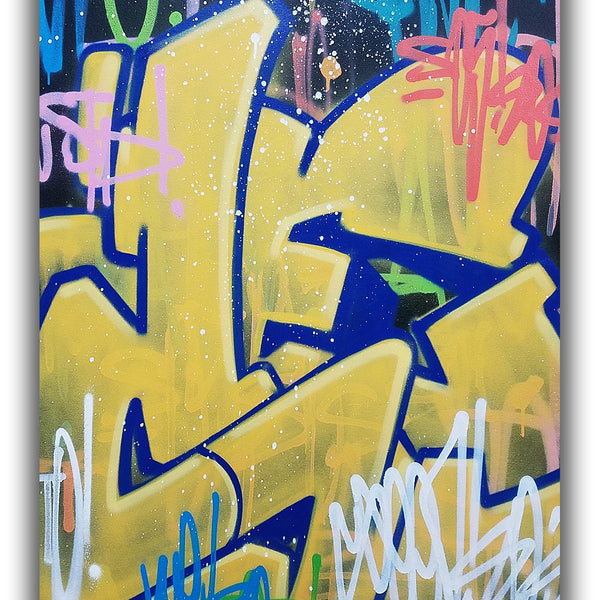 GRAFFITI ARTIST SEEN  -  "Scribble SE"  Aerosol on  Canvas