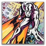 GRAFFITI ARTIST SEEN  -  "Silver Surfer"  Aerosol on  Canvas