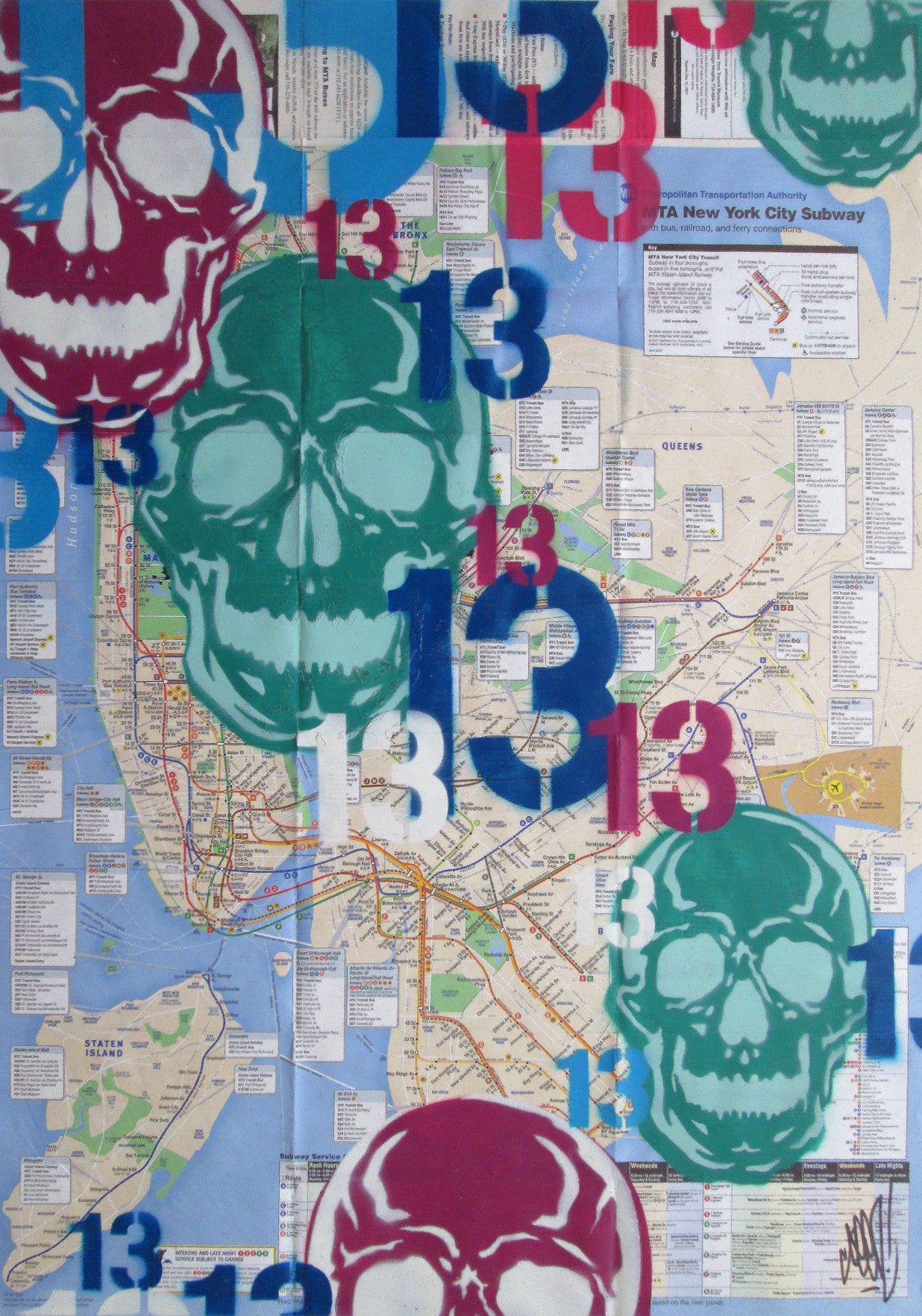 GRAFFITI ARTIST SEEN -  "Skull 14" NYC Map 3