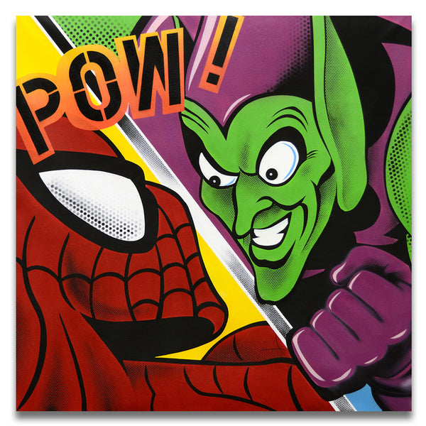 GRAFFITI ARTIST SEEN  -  "SPIDY/GREEN GOBLIN"  Aerosol on  Canvas