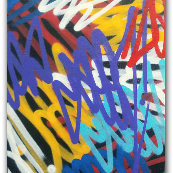 GRAFFITI ARTIST SEEN  -  "Multi Tags 2 - Stretched"  Aerosol on  Linen