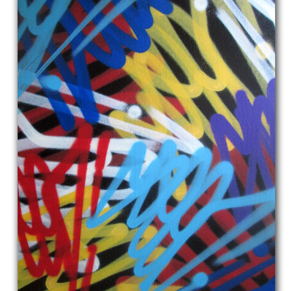 GRAFFITI ARTIST SEEN  -  "Multi Tags 4 - Stretched"  Aerosol on  Linen