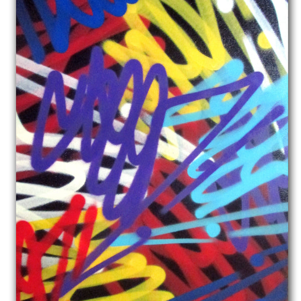 GRAFFITI ARTIST SEEN  -  "Multi Tags 6 - Stretched"  Aerosol on  Linen