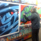 GRAFFITI ARTIST SEEN  -  "Green Super Bubble 3"  Aerosol on  Canvas