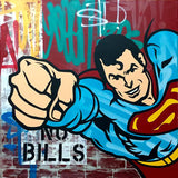 GRAFFITI ARTIST SEEN  -  "Superman"  Aerosol on  Canvas
