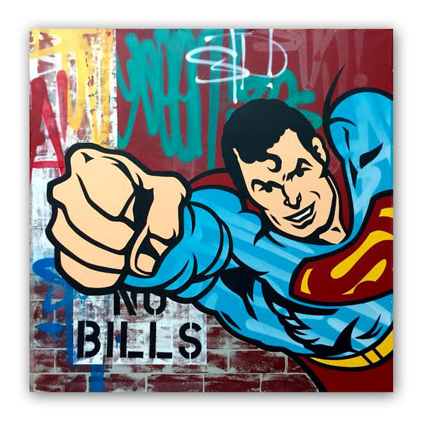 GRAFFITI ARTIST SEEN  -  "Superman"  Aerosol on  Canvas