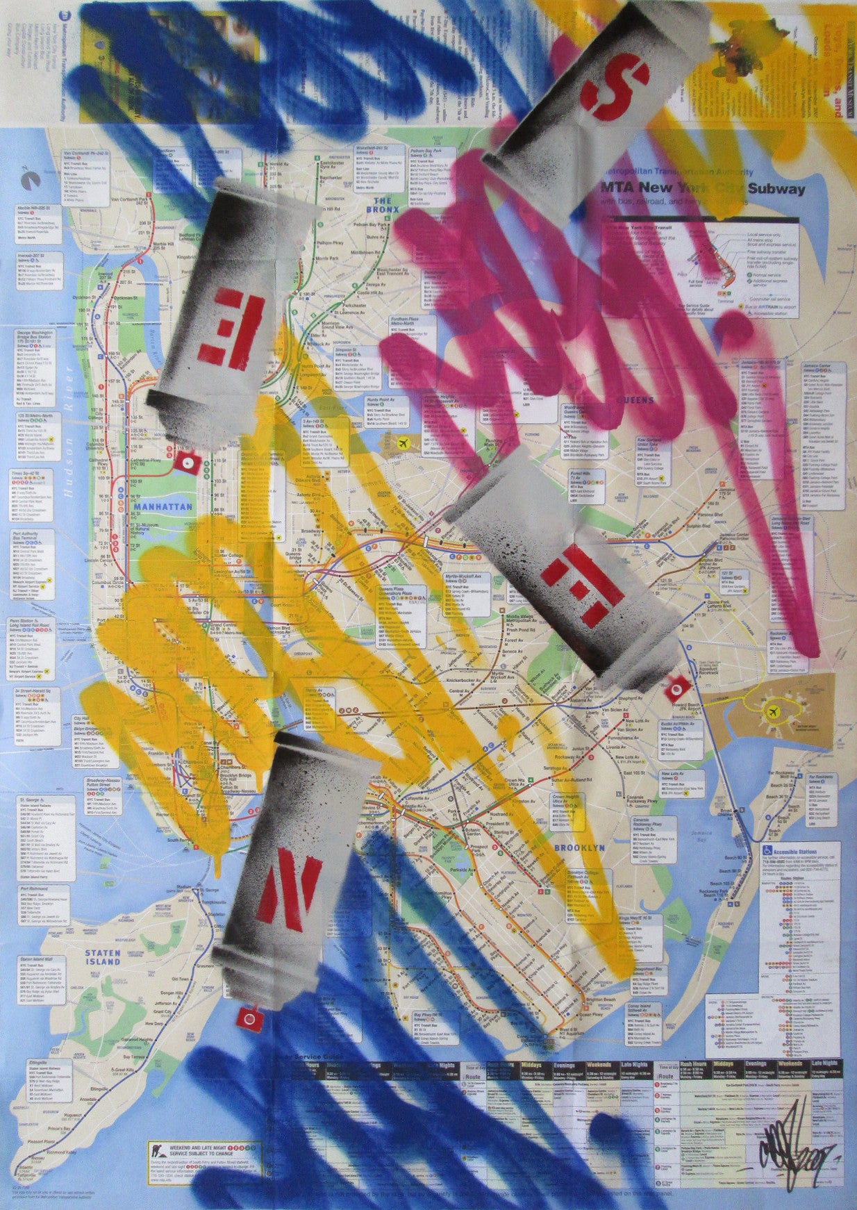 GRAFFITI ARTIST SEEN -  "Cans & Tags 1" NYC Map