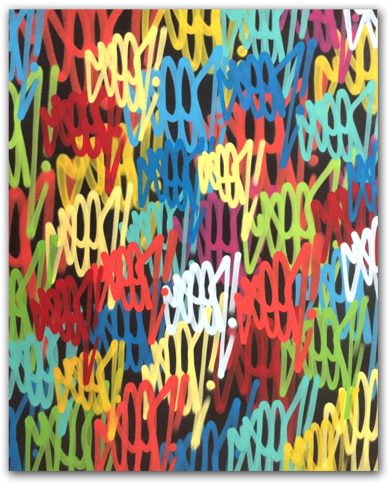 GRAFFITI ARTIST SEEN  -  "Tag painting"   Aerosol on Canvas