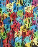 GRAFFITI ARTIST SEEN  -  "Large Multi Tags"  Aerosol on  Canvas