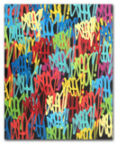 GRAFFITI ARTIST SEEN  -  "Large Multi Tags"  Aerosol on  Canvas