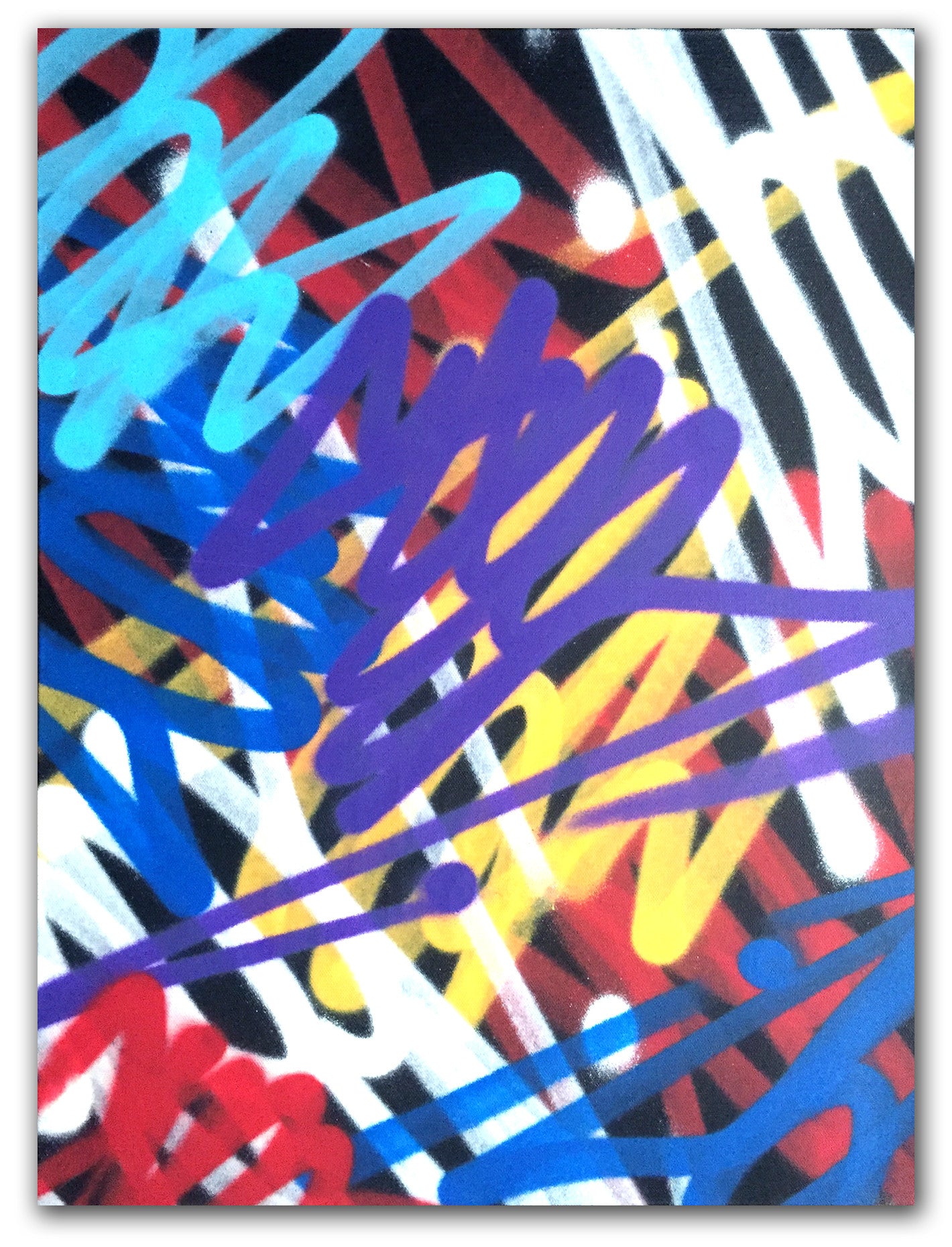 GRAFFITI ARTIST SEEN  -  "Multi Tags 9 - Stretched"  Aerosol on  Linen