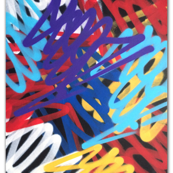 GRAFFITI ARTIST SEEN  -  "Multi Tags 10 - Stretched"  Aerosol on  Linen