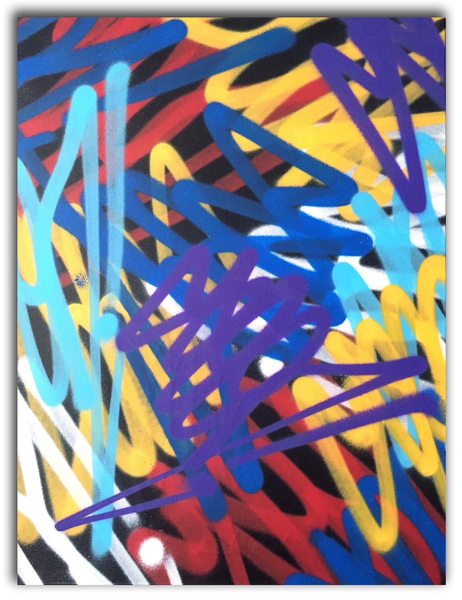 GRAFFITI ARTIST SEEN  -  "Multi Tags 11 - Stretched"  Aerosol on  Linen