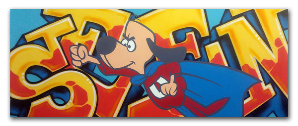 GRAFFITI ARTIST SEEN  -  "Underdog"  Aerosol on  Canvas