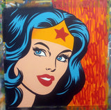 GRAFFITI ARTIST SEEN  -  "Wonder Woman"  Aerosol on  Canvas
