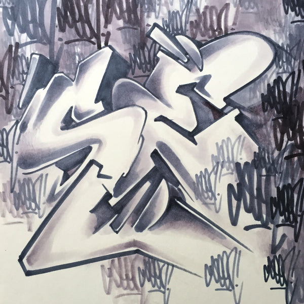 GRAFFITI ARTIST SEEN - "SE w/ Tags" - Drawing