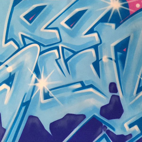GRAFFITI ARTIST SEEN  -  "Wildstyle 18"  Aerosol on  Canvas
