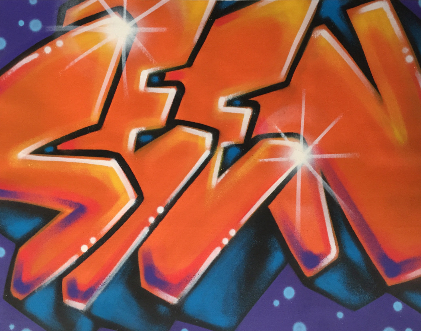 GRAFFITI ARTIST SEEN  -  "Wildstyle 1"  Aerosol on  Canvas