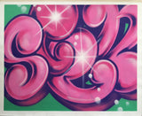 GRAFFITI ARTIST SEEN  -  "Wildstyle 4"  Aerosol on  Canvas