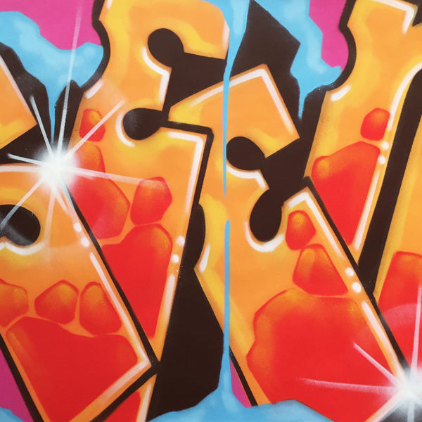 GRAFFITI ARTIST SEEN  -  "Wildstyle 8"  Aerosol on  Canvas