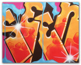 GRAFFITI ARTIST SEEN  -  "Wildstyle 8"  Aerosol on  Canvas