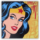 GRAFFITI ARTIST SEEN  -  "Wonder Woman"  Aerosol on  Canvas