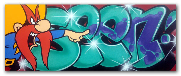 GRAFFITI ARTIST SEEN  -  "YOSEMITE SAM"  Aerosol on  Canvas