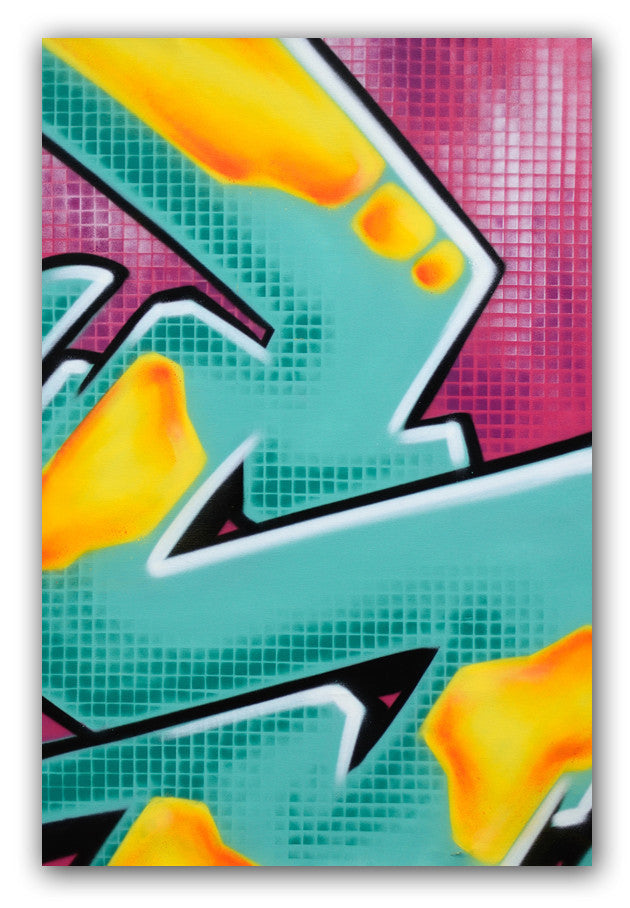 GRAFFITI ARTIST SEEN -  "Honey Combed S"  Painting on Canvas