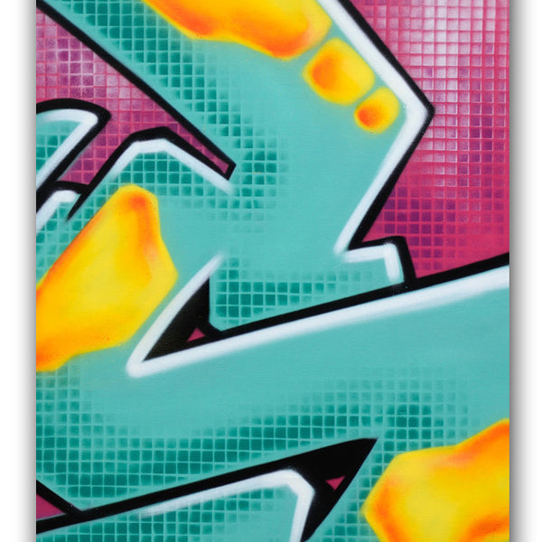 GRAFFITI ARTIST SEEN -  "Honey Combed S"  Painting on Canvas
