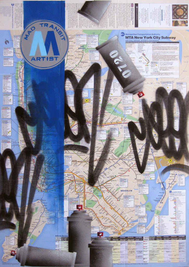 GRAFFITI ARTIST SEEN -  "Mad Transit"  NYC Transit Map