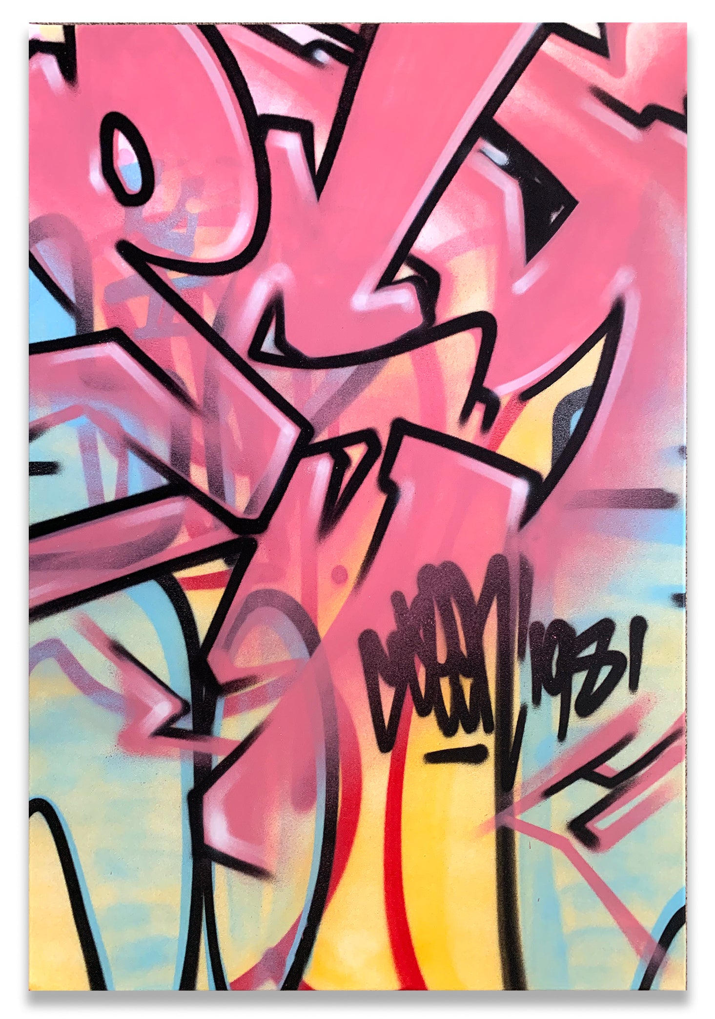 GRAFFITI ARTIST SEEN -"Psycho 1981" Aerosol on Canvas
