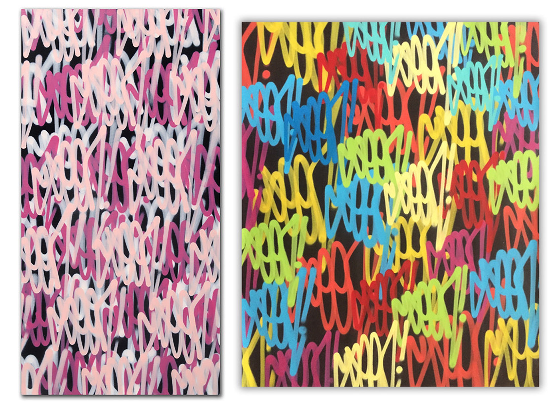 SEEN  -  "Large Multi Tags and Pink Multi tags"  Aerosol on  Canvas