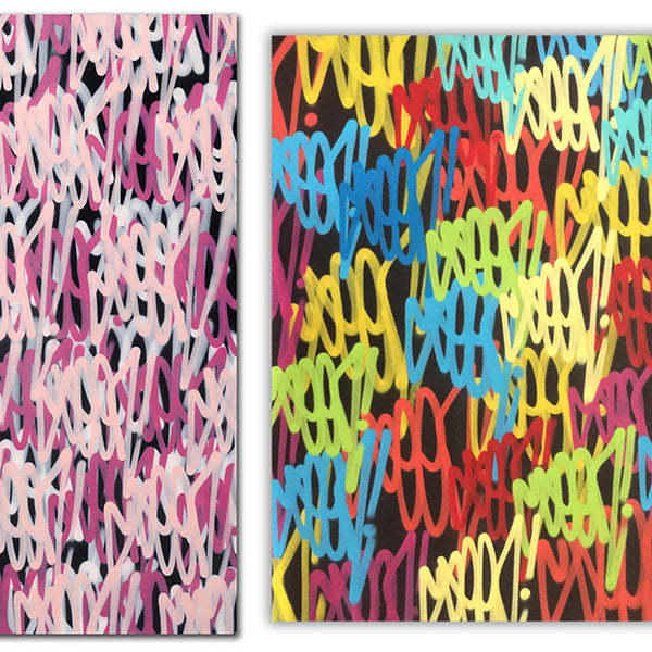 SEEN  -  "Large Multi Tags and Pink Multi tags"  Aerosol on  Canvas