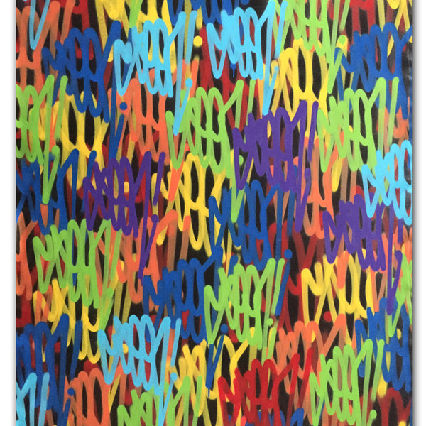 GRAFFITI ARTIST SEEN  -  "Tag painting"   Aerosol on Canvas