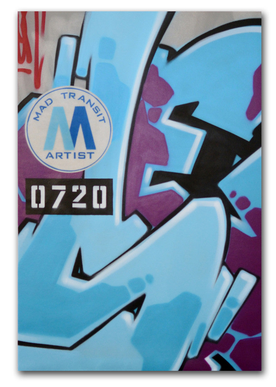 GRAFFITI ARTIST SEEN -  "Mad Transit 6"  Painting on Canvas