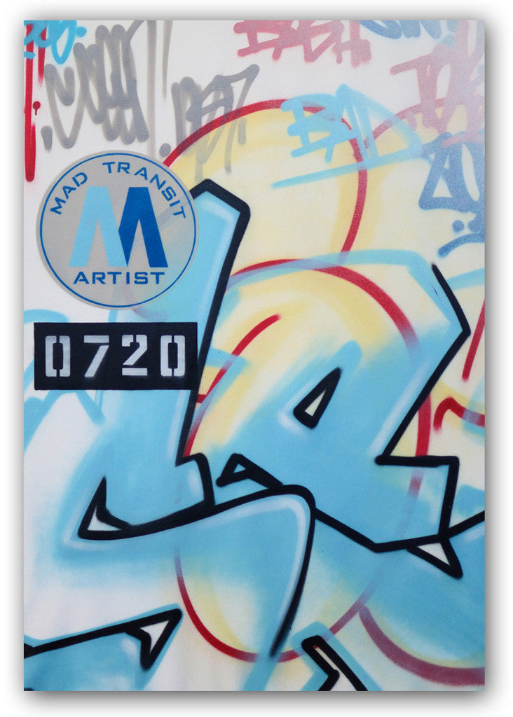 GRAFFITI ARTIST SEEN -  "Mad Transit #1"  Painting on Canvas