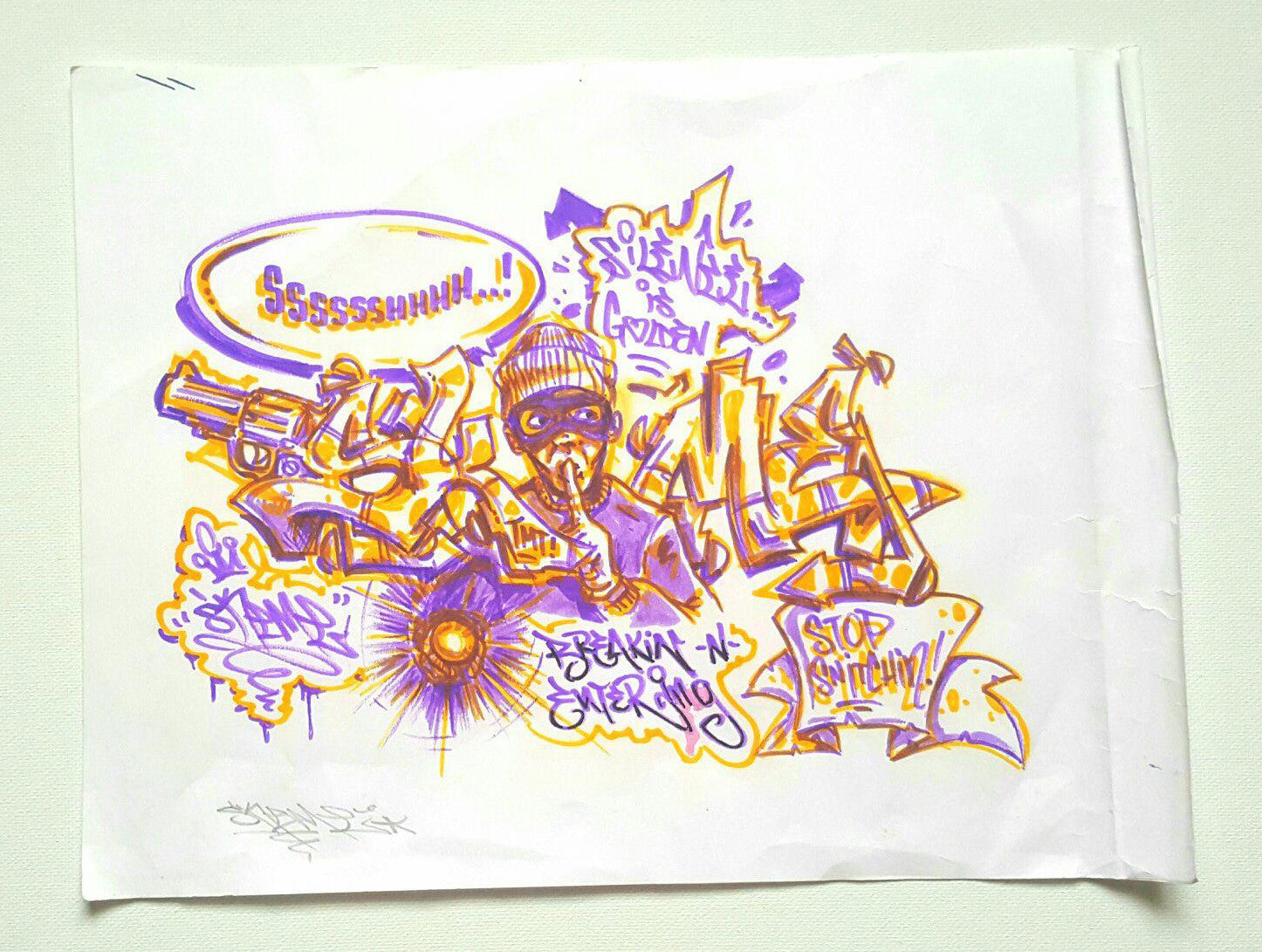 SKEME - "Silence is Golden" Black Book Drawing