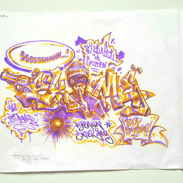SKEME - "Silence is Golden" Black Book Drawing