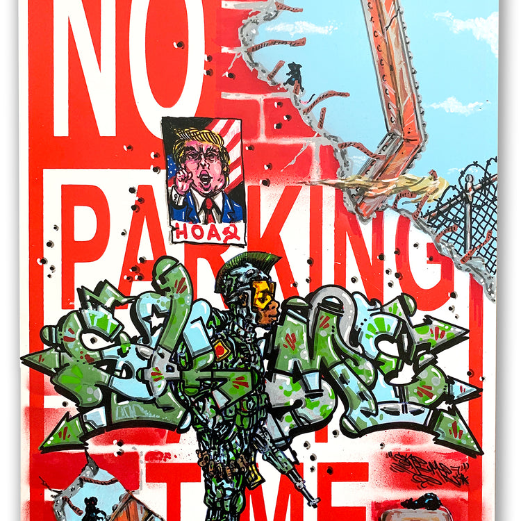 SKEME - "HOAX " No Parking Sign